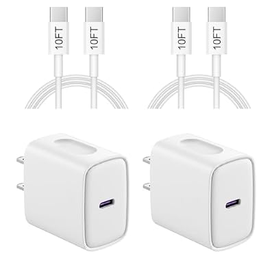 iPhone 17 16 15 Charger Fast Charging 10FT - 20W USB C Charger Block