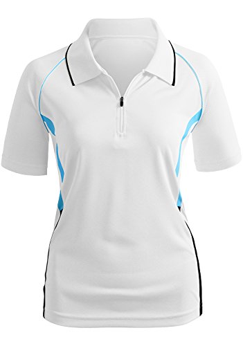 Image of Women's Active Wear Short Sleeve Zipup Polo Shirt