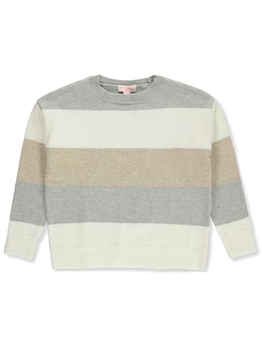Girls' Striped Sweater - Heather Gray, 14-16