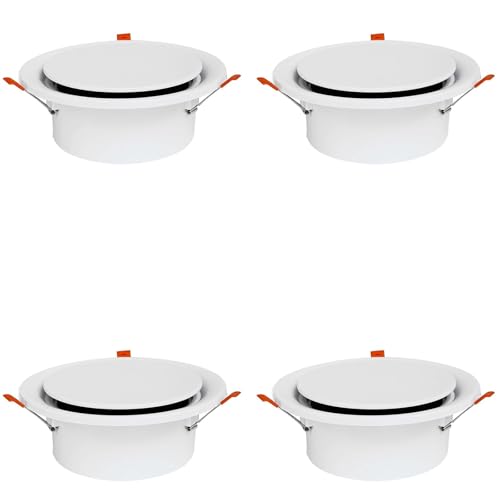 HDYZJQ respiraderos Tapa De Ventilación Redonda para Registro De Techo, System De Ventilación Empotrado De Aire Fresco, con Puerto De Acceso para Rejilla De Extracción.(4pack,6 1/2' (165mm))