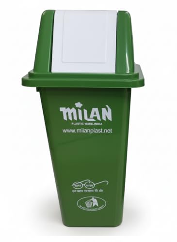 Image of Milan Plastic Square Swing Lid Garbage Dustbin 60 Litre Assorted