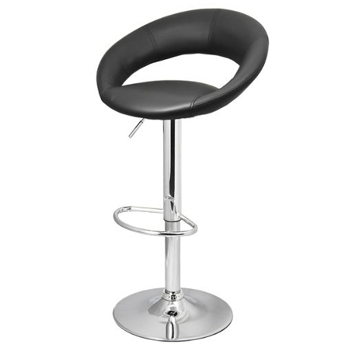 Faux Leather Crescent Bar Stool Black Crescent Kitchen Stool, Crescent