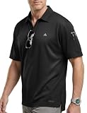 GritGlacier Instant Cooling Tactical Polo Shirt Men Quick Dry Work Short Sleeve Performance Golf Athletic Moisture Wicking Midnight Black XL