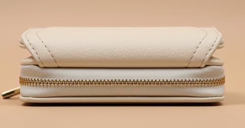 Image of WildHorn Women's Wallet | Premium Vegan Leather Ladies Purse with Zip Coin Pocket & Snap Button | Compact Wallet with Card Slots & ID Window (White)