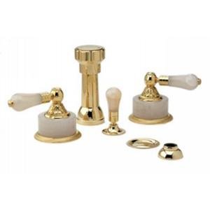 Phylrich K4243 014 - Versailles Four Hole Bidet Set W Vertical Spray Pink Onyx Handle
