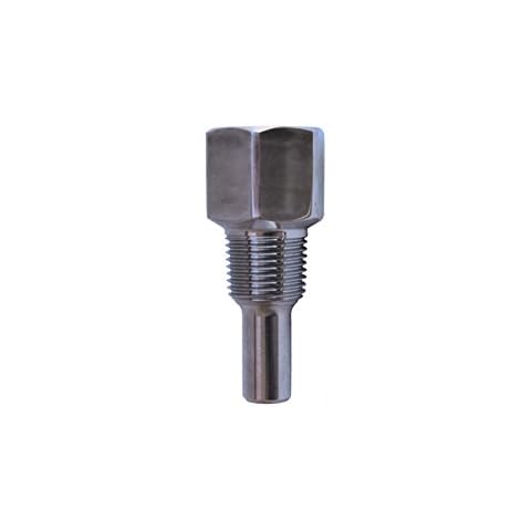 Tel-Tru 260TWA02412 Threaded Thermowell Model 260Twa, Limited Space, 316Ss, 1" Insertion, 2.69" Overall Length, 1/2" Npt Process Connection, 0.260" Bore, Stepped Shank Cover