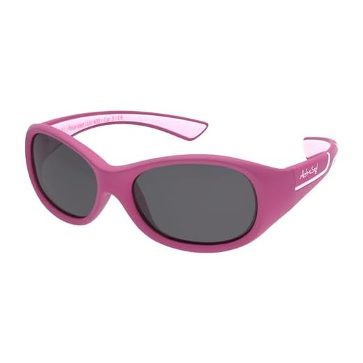 Kids @School Lunettes de soleil sportives pour enfants | Fille et Garçon | Protection 100 % UV 400 | polarisées | indestructibles en caoutchouc souple | 5-10 ans | seulement 22 grammes (Violet / Rose)