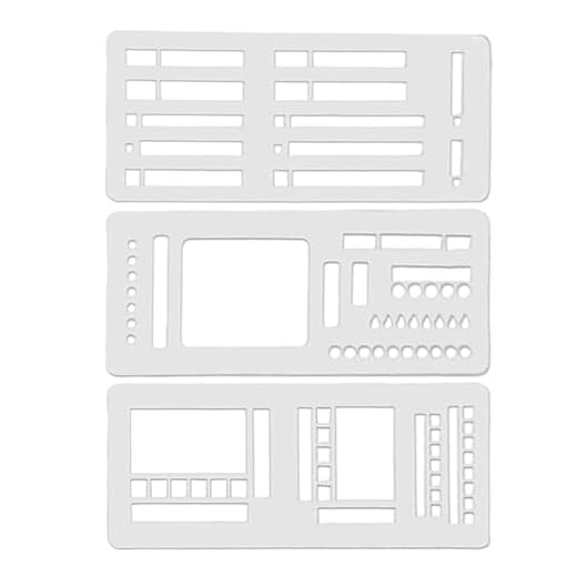 3 PCS Plantilla De Planner, 13x5x0.1cm, Plantillas De Diario De Balas, Accesorios De Diario De Balas, Marcador, Plantillas De Pintura De Marco Para Álbum De Recortes, Cuaderno, Diseño Artístico