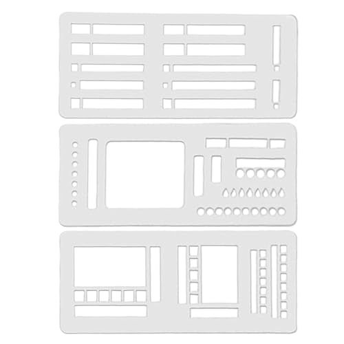 3piezas Hecha A Mano Plantilla De Planificación 13 X 5 Cm Plantillas Transparentes Para Agendas Con Cuadrícula De Puntos, Plantilla De Dibujo Para Diario Para Rotuladores, Bolígrafos De Gel