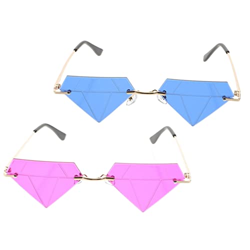 Holibanna Fashionable Rimless Eyeglasses 2pcs Adult Beach Party Glasses Disco Sunglasses Party Accessory