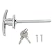 Bonsicoky Garage Door T-Handle Lock with 2 Keys, T-Handle Universal Replacement Lock for Garage Camper Door, Silver