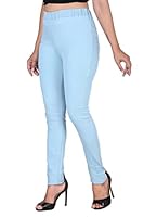 FITWINGS Women's Skinny Fit Jegging I Slim Fit Denim Lycra Stretchable I Full-Length Pants I Stylish Casual I for Gym, Yoga, Office & Home I Bottom wear for Girls & Women (42/5XL, Sky Blue)