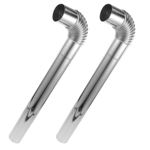 NUOBESTY Tubo de Humos para Estufa de Leña 4 Piezas 6 Cm X 50 Cm en Acero Inoxidable 304 Engrosado con 2 Curvas para Chimenea y Calefacción Doméstica, Conducto de Gases de Combustión