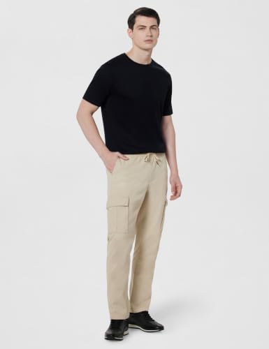 Image of Amazon Brand - Symbol Men's Regular Fit Cargo Trouser (Elasticated Waistband | 100% Cotton | Pants)