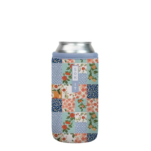 Sok It CanSok Sleeve for Beer & Soda Insulated Neoprene Cover (Garden Quilt, 16oz Can Sleeve)
