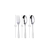Pflege: Spülmaschinenfest 3Pcs Salatbesteck Set Edelstahl Vorlegelöffel Gabel Seiher Goldenes Küchenzubehör Schwarz Geschirr Party Restaurant Werkzeug, 1 Satz (3 Stück), Silber