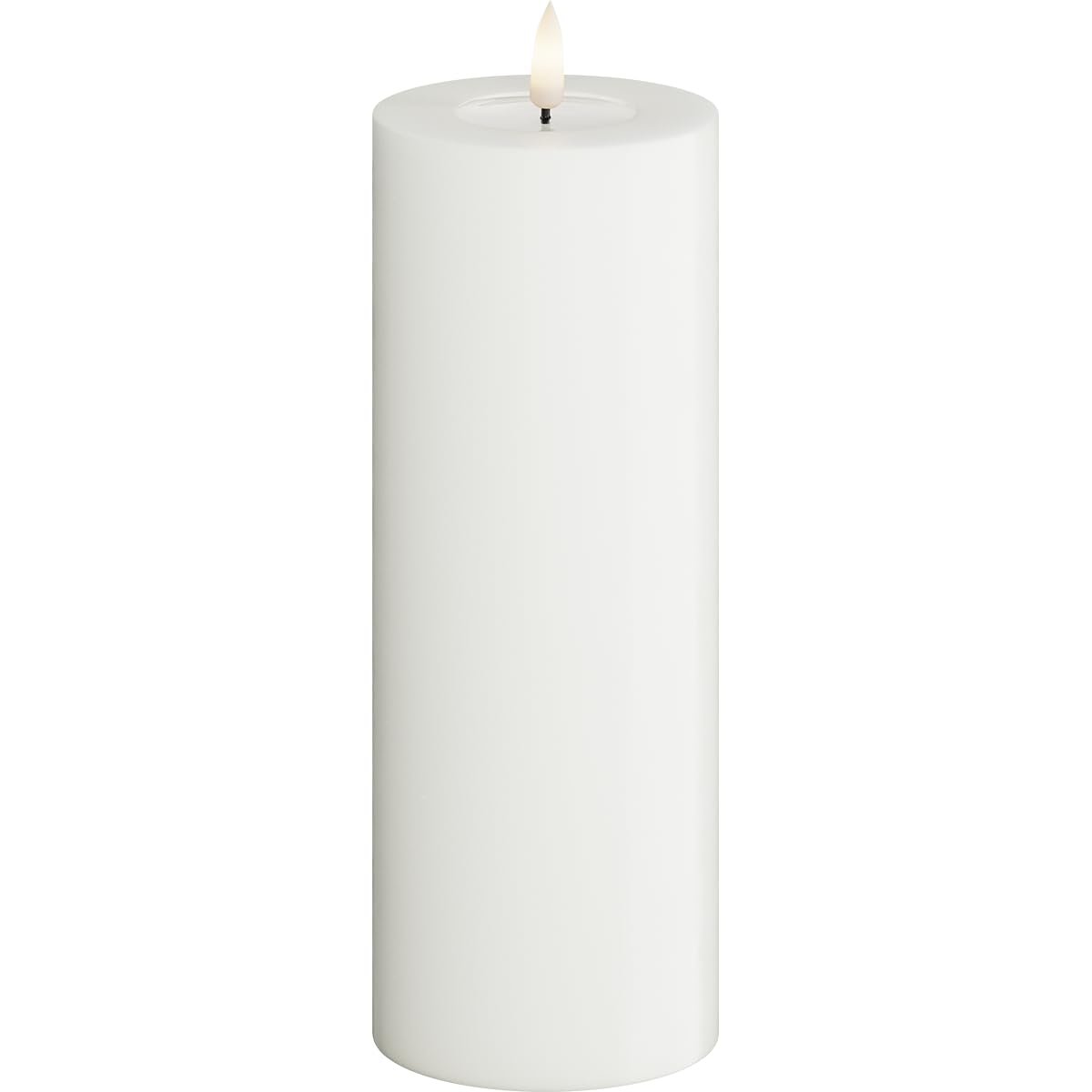 Deluxe Homeart Indoor Flameless LED Candle - White - with Real Flame™ Technology - Battery Powered Candle (7.5 x 20 cm)