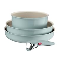 Tefal Ingenio Serenity Kochgeschirr-Set 4-teilig, Mineralia Antihaftversiegelung, platzsparend, stapelbar, für alle Herdarten, spülmaschinengeeignet, Eucalyptus, L8284S04 – Ansicht 2