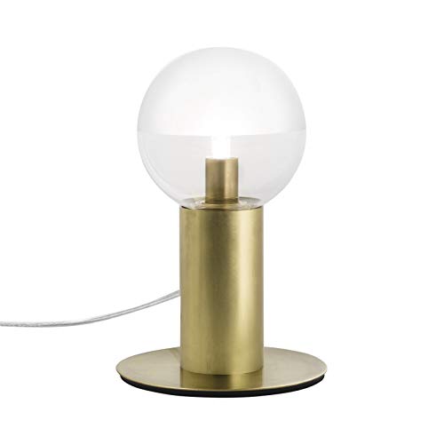Preisvergleich Produktbild Molecola Glas Tischleuchte messing / Handgefertigt in Italien / Tischlampe Modern Jugendstil Dimmbar / Lampe G9