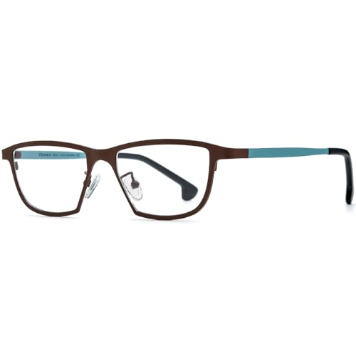 Image of FONEX Colorful Pure Titanium Glasses Frame Women Retro Round Eyeglasses