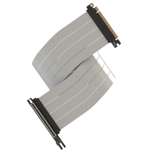 Image of LINKUP PCIE 5.0 Riser Cable | for Vertical GPU Mount | Right Angle | Graphics Card GPU Ready | Usable with PCIe 4.0 & RX 9070 / RTX5090 | 70cm (Total Length: 74cm)