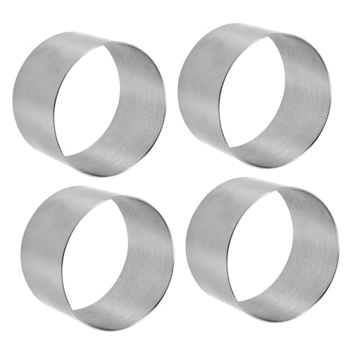 BESTYASH 4Pcs Stainless Steel Mousse Ring Cake Moulds Baking Pastry Rings for Biscuits Cookies and Desserts and Reusable Kitchen Tools for Baking
