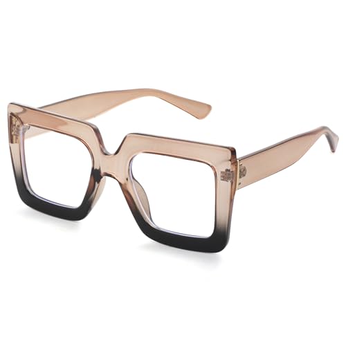 Kursan Oversized Square Glasses for Women Men Big Frame Blue Light Blocking Glasses Fashion Eyeglasses