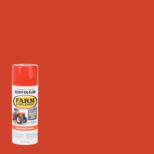 Image of Rust-Oleum 303472 Farm & Implement Spray Paint, 12 oz, Husqvarna Orange, (Pack of 1)