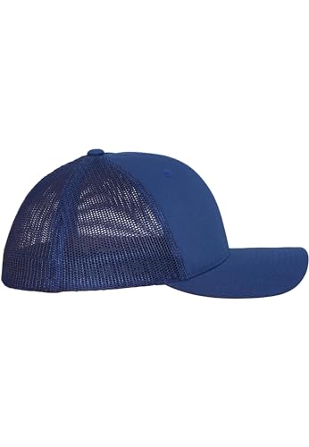 Image of Flexfit Trucker Mesh Fitted Cap | 6-Panel, Mid-Profile, Stretchable Mesh Backing, Flexfit Sweatband, Curved Visor, Silver Undervisor
