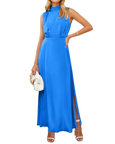 BTFBM Damen Abendkleid Lang Elegant Ballkleid Seitenschlitz Satin Kleid...