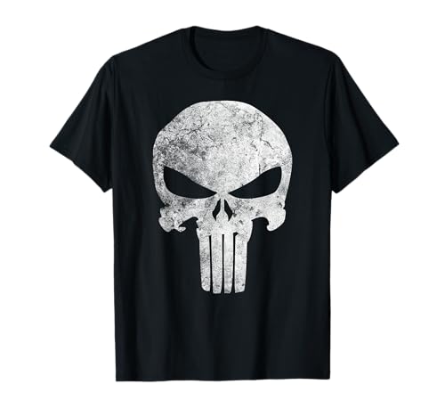 Marvel Comics Punisher Skull Symbol Distressed T-Shirt