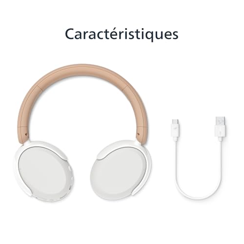 Philips TAK5500AL série 5500 Casque Supra-aural Pliable sans Fil Bluetooth 5.4 à réduction de Bruit pour Enfants, 34 Heures d’autonomie avec ANC, Volume limité, Partage Audio, câble USB-C Inclus