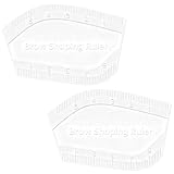 2Pcs Eyebrow Ruler and Mapping Tool, Arch Shaping Ruler with Measurement Scale for Microblading and Brow Design, Reuse Symmetrical Brow Shaping Kit for Women