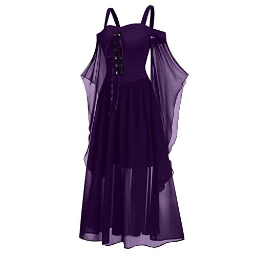 Renaissance-Feenkostüm für Damen, Halloween, Gothic-Kleid, Übergröße, Hexe, Cosplay, Kleider, Mittelalter-Halloween-Kostüm