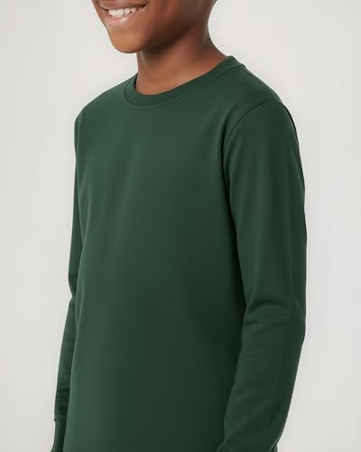 Image of 5 Pack Boys' Cotton Long Sleeve Jersey T Shirts Kids School Youth Tees | Available In US Sizes 4 To 18, Athletic Teen Crew Neck Tops, Breathable, Soft, Classic Fit, Active, Sports, Play, Casual