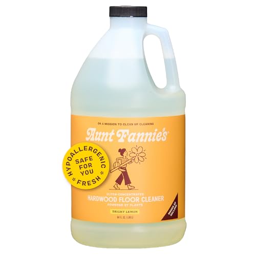 Aunt Fannie's Ultra Concentrated Hardwood Floor Cleaner, Vinegar-Free Plant Based Hardwood Floor Cleaner for Mopping, Bright Lemon Scent, 64 oz. (Pack of 1)
