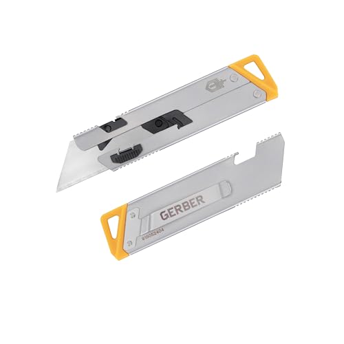 Gerber Gear EAB Utility Knife, Clips to Pocket or Keychain with Replaceable Razor Blade for Everyday Carry, EDC Gear with Box Cutter Retractable, Slim Silver