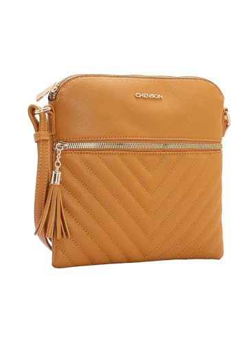Chenson, Bolsa Transversal Feminina Chenson Tiracolo Cor:Caramelo
