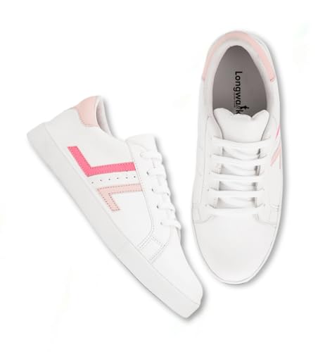 Image of Longwalk White Casual Shoes Sneakers for Women(W-4035)
