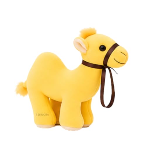 Image of Camel Soft Toy for Girls Boys Kids, Yellow, Animal Stuffed Baby Teddy Gift Birthday, 23 cm