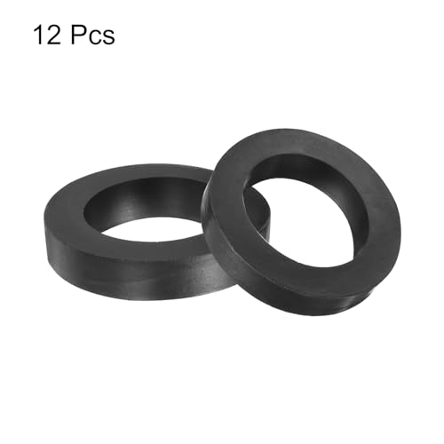 QUARKZMAN 12 Stück Gummi Unterlegscheiben Gummispacer Distanzhülsen 50mm OD 33mm ID 10mm Höhe Runde Antivibrations Spacer Gummibuchsen Dichtungen Dicke Gummischeiben für Haus Auto Zubehör