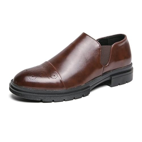 Mens Lace Up Dress Shoes Business Formal Oxfords British Groom Wedding Work Shoes Spring Autumn