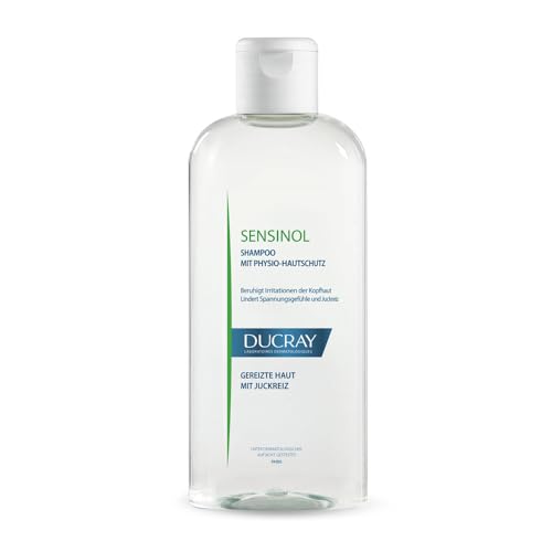 Ducray SENSINOL Champú antipicazón, cuidado dermatológico del cabello para cuero cabelludo seco, picazón, clínicamente probado, 200 ml