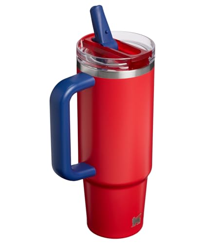 Image of STANLEY Quencher ProTour Flip Straw Tumbler with Leakproof Lid, 30 oz | Built-in Straw and Handle | Cup Holder Compatible for Travel | insulated Stainless Steel Cup | BPA-Free | Team Red Dark Blue
