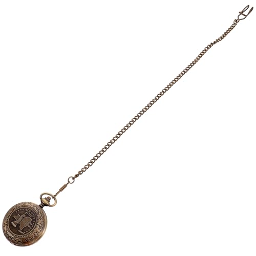 Brújula de bolsillo metálica Zerodeko retro con cadena