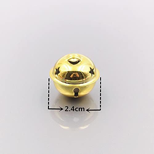 Piccole campane di Natale, campane appese di Natal Campane di Natale piccole 24 pezzi 24 mm Bellissimo Natale(Green)