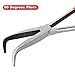 4 Pack Needle Nose Pliers Set, 11 inch Long Reach Plier, Straight Needle Noses Plier, 45 & 90 Degree Angle Curved Needle Nose Pliers,Spark Plug Removal Tool
