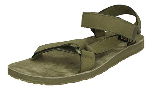 Teva Men's Original Universal-Leather Open Toe Sandals, Green Burnt Olive Btol, 13