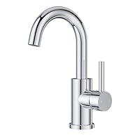 FORIOUS Wasserhahn Bad Hoch 360° Drehbar, Edelstahl Waschtischarmatur Hoch mit Warm/Kaltwasser Mischbatterie Einfache Montage für Badezimmer/küche Waschbecken Kleine Wohnmobil