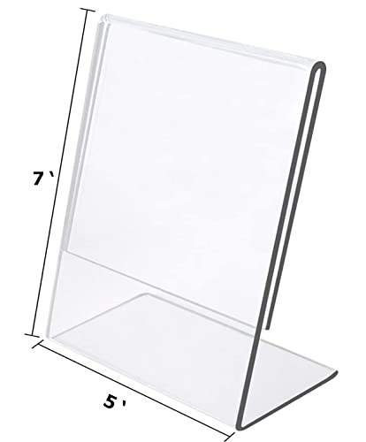 Image of Parikshit Sublimation 7x5 inch Portrait Acrylic Sign Holder Table top Display Stand for Exhibition menu Photo Flyer brochure (5X7 Inch - 4pc, Portrait)